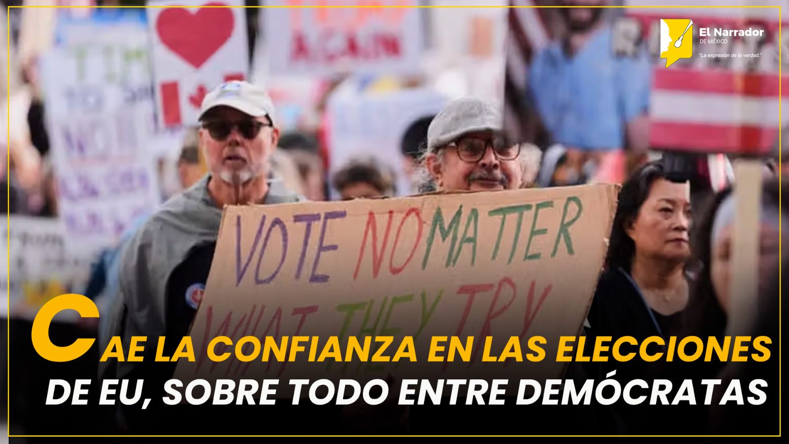 CAE LA CONFIANZA EN LAS ELECCIONES DE EU, SOBRE TODO ENTRE DEMÓCRATAS